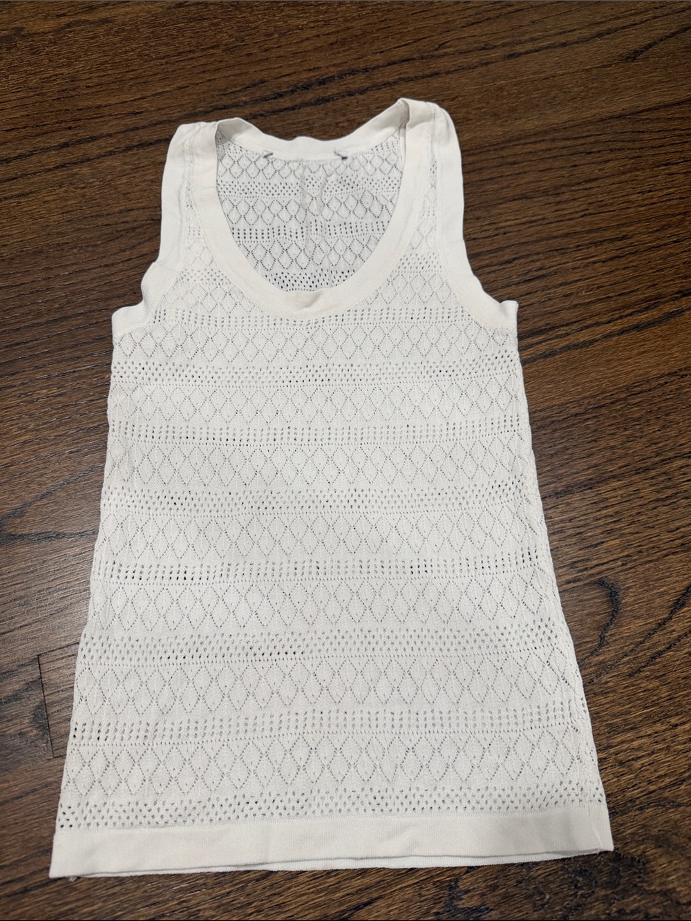 Women's white Crochet Tank Top - Lightweight Summer Knit